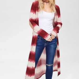 Jade Burgundy Tie Dye Duster